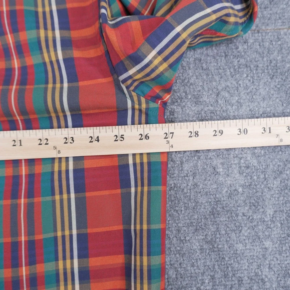 J.Crew Button Down Shirt Mens L Multi Color Giant Fit Plaid Long Sleeve